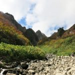 荒菅沢に戻りました、仰ぎ見た雨飾山は行きの時とまた違った風情があります