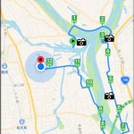 ウォーキングルート：12:27に右の写真の橋の上から出発して移動時間3:02:39、距離12.4kmを歩きました。