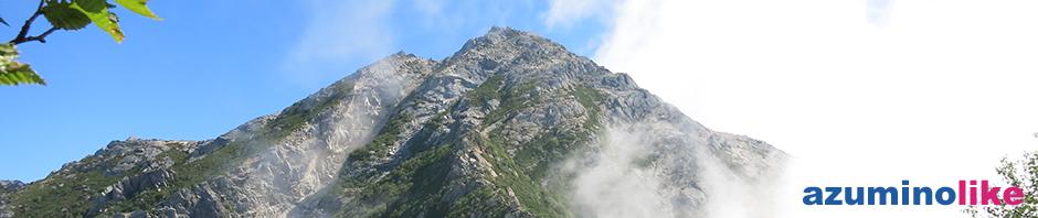 2013/8/27【見上げた甲斐駒ヶ岳】前泊の北沢峠から登ること５時間あまり、途中見上げた山肌に身震いしました。