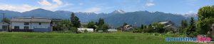 2018/6/14【 安曇野・穂高の田園風景】梅雨時の晴れ間、西方への眺めはここ安曇野の典型的な田園風景です。