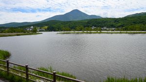 白樺湖から見る蓼科山