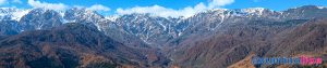 2021/11/7【晩秋の白馬山系】岩岳から見る白馬山系、紅葉の終盤と積雪の始まりが交錯して見応えがありました。